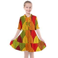 Autumn Leaves Kids  All Frills Chiffon Dress by designsbymallika