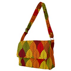 Autumn Leaves Full Print Messenger Bag (m) by designsbymallika