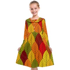 Autumn Leaves Kids  Midi Sailor Dress by designsbymallika