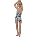 Black White Floral Print Go with the Flow One Piece Swimsuit View2