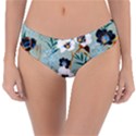 Black White Floral Print Reversible Classic Bikini Bottoms View3