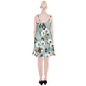 Black White Floral Print Spaghetti Strap Velvet Dress View2