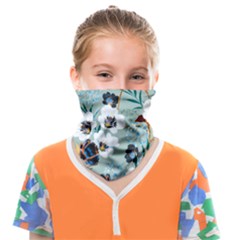 Black White Floral Print Face Covering Bandana (kids)