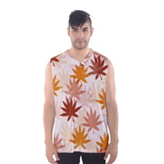 Autumn Leaves Pattern  Men s Basketball Tank Top by designsbymallika