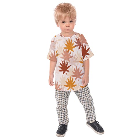 Autumn Leaves Pattern  Kids  Raglan Tee by designsbymallika