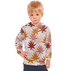 Autumn Leaves Pattern  Kids  Hooded Pullover by designsbymallika