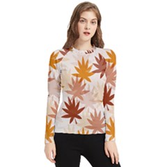 Autumn Leaves Pattern  Women s Long Sleeve Rash Guard