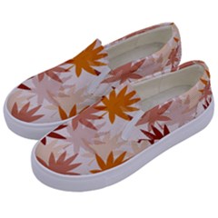 Autumn Leaves Pattern  Kids  Canvas Slip Ons by designsbymallika