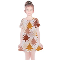 Autumn Leaves Pattern  Kids  Simple Cotton Dress by designsbymallika