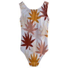 Autumn Leaves Pattern  Kids  Cut-out Back One Piece Swimsuit by designsbymallika