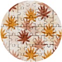 Autumn Leaves Pattern  Wooden Puzzle Round View1