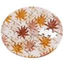 Autumn Leaves Pattern  Wooden Puzzle Round View2