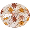 Autumn Leaves Pattern  Wooden Puzzle Round View3