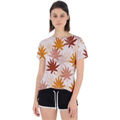 Autumn Leaves Pattern  Open Back Sport Tee