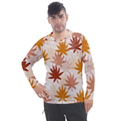 Autumn Leaves Pattern  Men s Pique Long Sleeve Tee