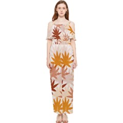 Autumn Leaves Pattern  Chiffon Jumpsuit