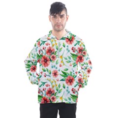 Beautiful Orange Flowers Men s Half Zip Pullover by designsbymallika