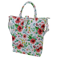 Beautiful Orange Flowers Buckle Top Tote Bag by designsbymallika