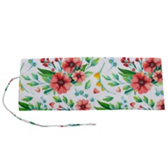 Beautiful Orange Flowers Roll Up Canvas Pencil Holder (s) by designsbymallika