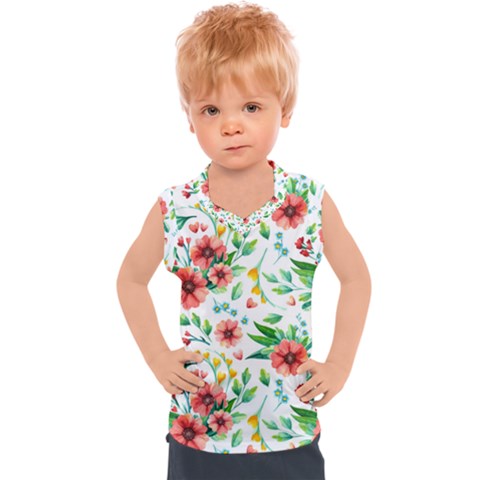 Beautiful Orange Flowers Kids  Sport Tank Top by designsbymallika