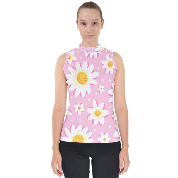 Sunflower Love Mock Neck Shell Top