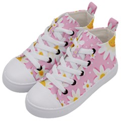 Sunflower Love Kids  Mid-top Canvas Sneakers by designsbymallika