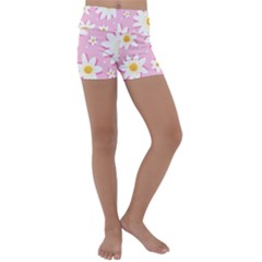 Sunflower Love Kids  Lightweight Velour Yoga Shorts by designsbymallika