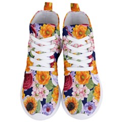 Watercolor Print Floral Design Women s Lightweight High Top Sneakers by designsbymallika