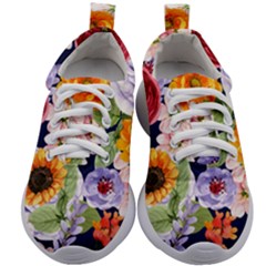 Watercolor Print Floral Design Kids Athletic Shoes by designsbymallika