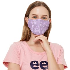 Lilac Purple Calico Floral Print Pattern Fitted Cloth Face Mask (adult) by SpinnyChairDesigns