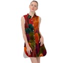 Autumn Trees Sleeveless Shirt Dress View1