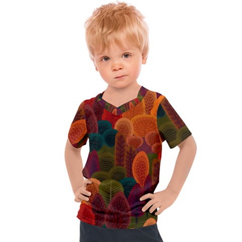 Autumn Trees Kids  Sports Tee by designsbymallika