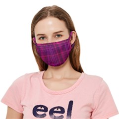 Dark Pink Purple Madras Plaid Crease Cloth Face Mask (adult)