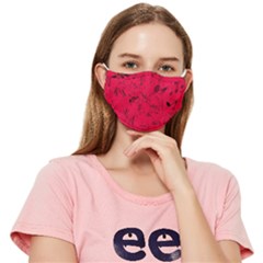 Red Music Notes Pattern Fitted Cloth Face Mask (adult) by SpinnyChairDesigns