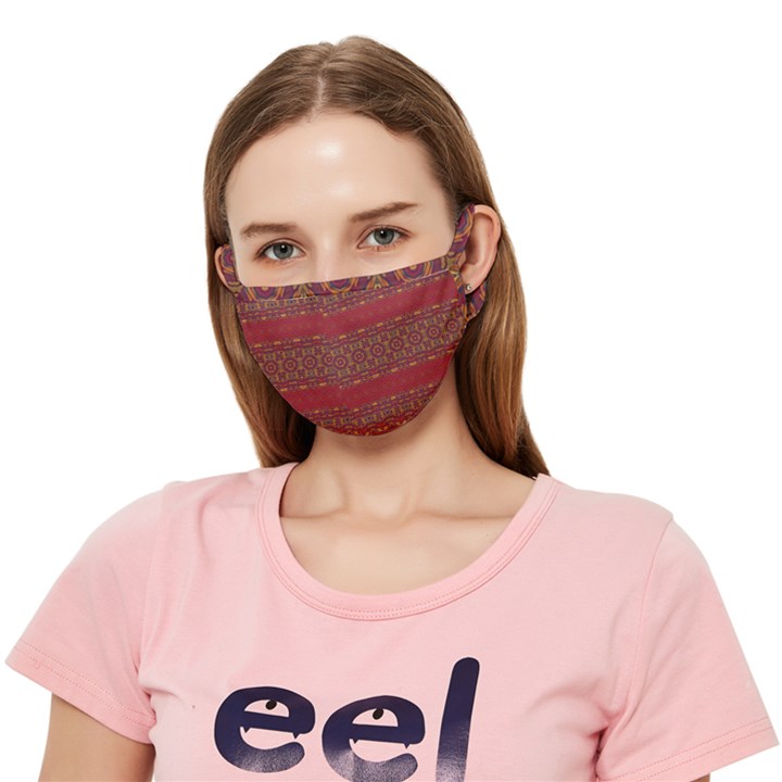 Bohemian Red Gold  Crease Cloth Face Mask (Adult)