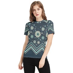 Floral-geometric  Ornament Women s Short Sleeve Rash Guard