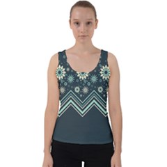 Floral-geometric  Ornament Velvet Tank Top by FloraaplusDesign