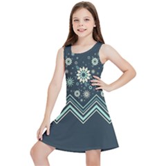 Floral-geometric  Ornament Kids  Lightweight Sleeveless Dress