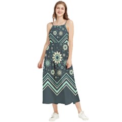 Floral-geometric  Ornament Boho Sleeveless Summer Dress