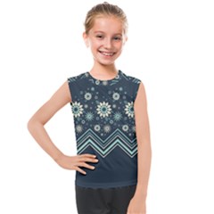 Floral-geometric  Ornament Kids  Mesh Tank Top