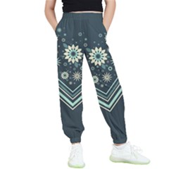 Floral-geometric  Ornament Kids  Elastic Waist Pants