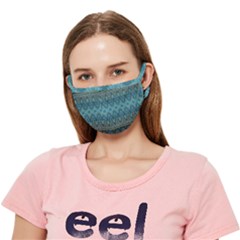 Bohemian Teal Blue Stripes Crease Cloth Face Mask (adult)