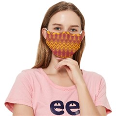 Bohemian Red Gold Stripes Fitted Cloth Face Mask (adult) by SpinnyChairDesigns