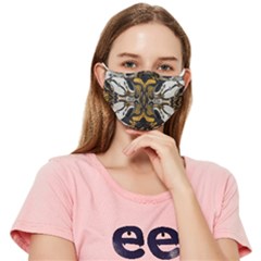 Bohemian Black White Yellow Fitted Cloth Face Mask (adult)