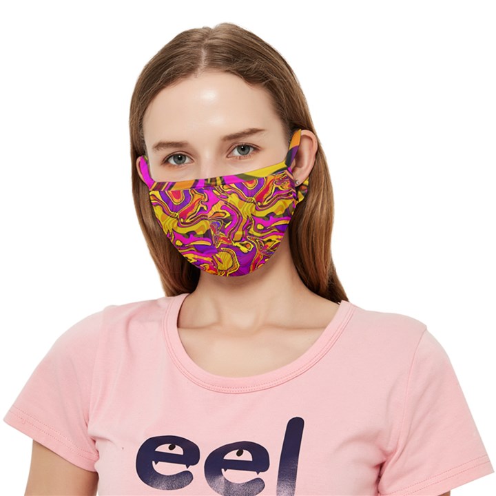 Purple Red Gold Swirl Crease Cloth Face Mask (Adult)