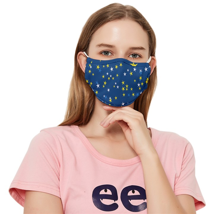 Starry Night Sky Stars Pattern Fitted Cloth Face Mask (Adult)