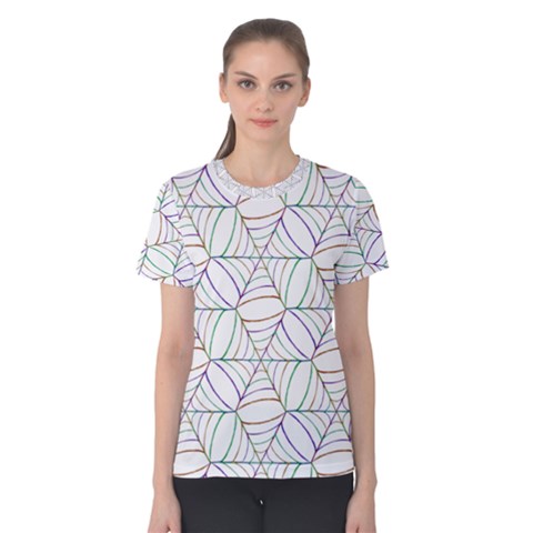 Colorful Cobwebs Abstract Halloween Women s Cotton Tee by Graphika