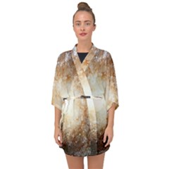 Galaxy Space Half Sleeve Chiffon Kimono by Sabelacarlos