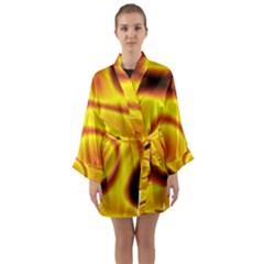 Golden Honey Long Sleeve Satin Kimono