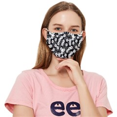 Black And White Pattern Fitted Cloth Face Mask (adult)